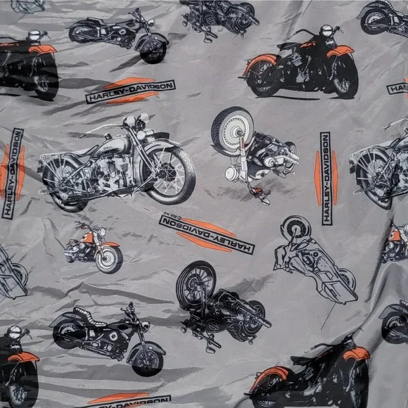 Harley-Davidson 1/4 Zip Motorcycle Printed Hooded Windbreaker Pullover